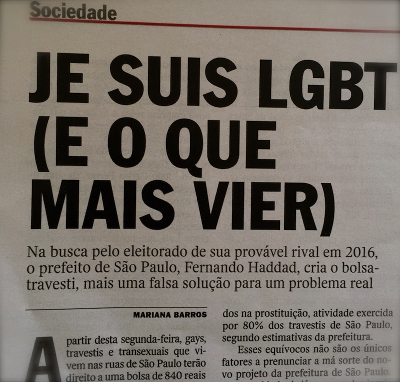 Revista Veja Bolsa Gay LGBT